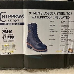 Chippewa Boots Super Logger Men's US12 EEE Black
